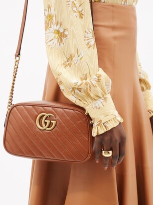 Gucci GG Marmont Small Quilted Leather Cross-body Bag - Tan - ShopStyle