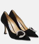 Thumbnail for your product : Jimmy Choo Melva 90 embellished suede pumps