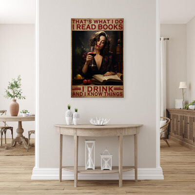 Trinx Woman I Read Books I Drink On Canvas Print