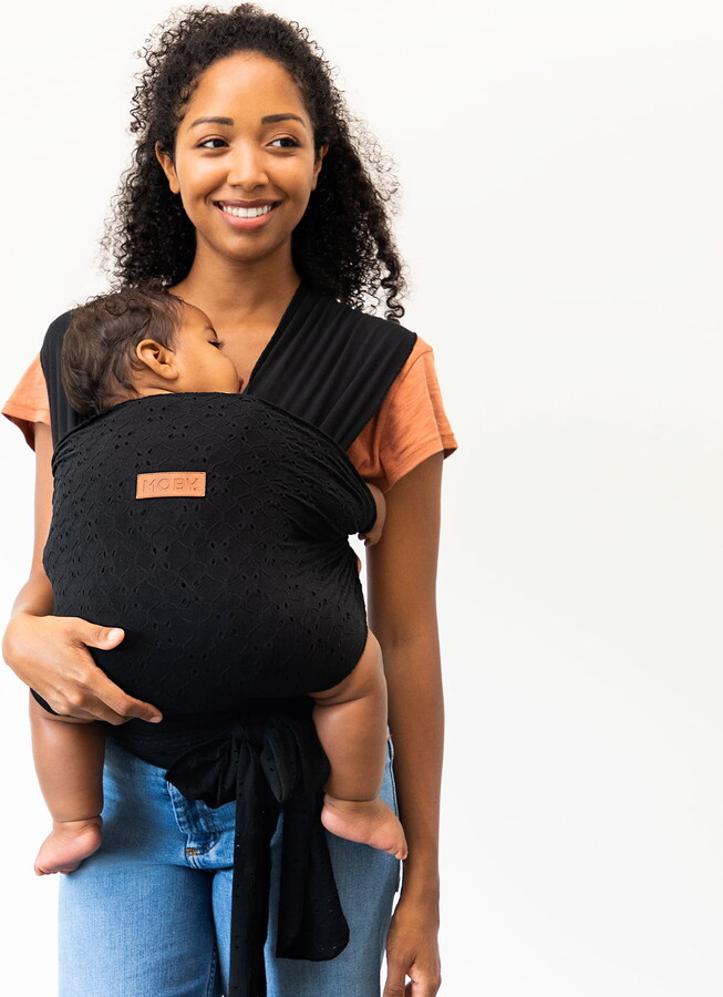 Moby Wrap MOBY Easy-Wrap Baby Carrier in Black Eyelet