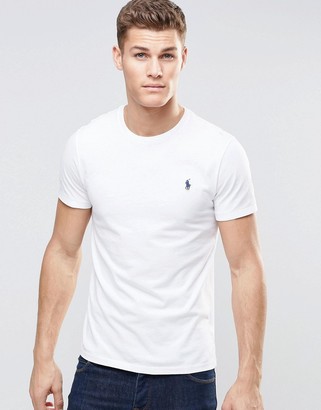 Polo Ralph Lauren slim fit t-shirt with crew neck in white - ShopStyle
