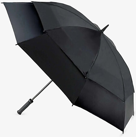 Fulton Womens Black Stormshield Double-Canopy Umbrella