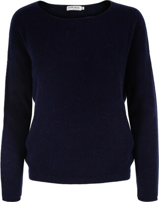 Tirillm "Ally" Cashmere Boatneck Pullover - Navy Blue