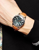 Thumbnail for your product : Fossil Grant Tan Leather Strap Watch FS4918