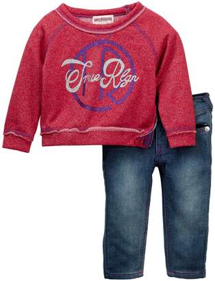 True Religion Glitter Pullover & Jeans Set (Baby Girls)