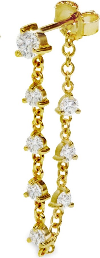 CARBON & HYDE Sparkler Yellow Gold Ear Chain Earring