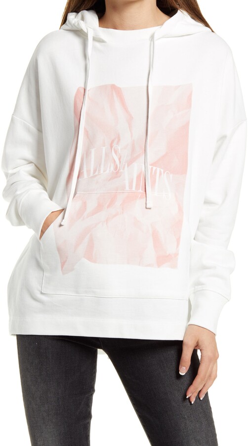 all saints pink hoodie