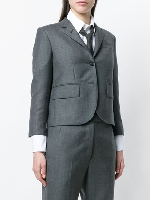 Thom Browne Center-back Stripe Sport Coat In Solid Wool Twill