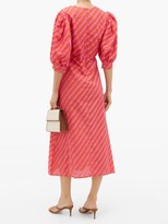Thumbnail for your product : Evi Grintela Rabat Stripe-applique Cotton-poplin Dress - Orange Multi