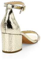 Thumbnail for your product : Schutz Chimes Crackle Leather Ankle-Strap Sandals