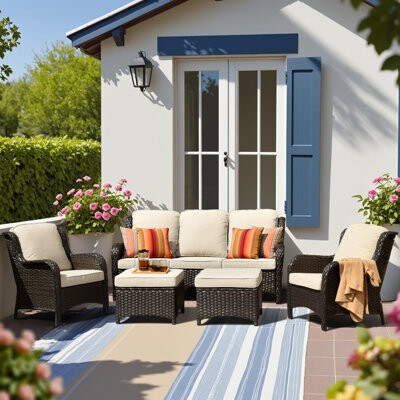 Amanda Patio Rattan Sofa Seating Group