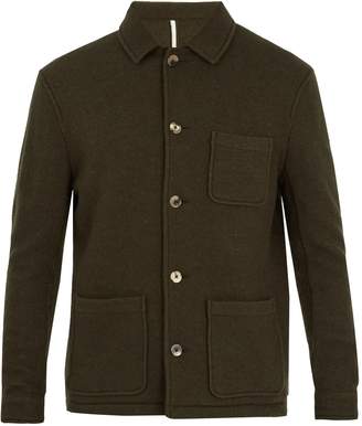 DE BONNE FACTURE Point-collar wool and cotton-blend jacket