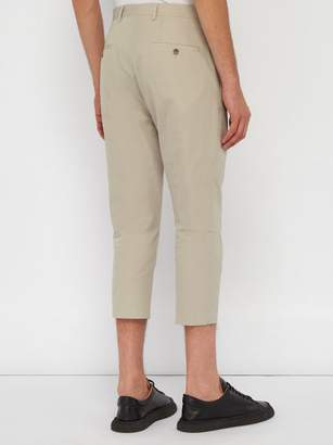 Rick Owens Astaires Cropped Cotton Trousers - Mens - Beige