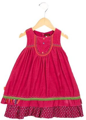 Cacharel Girls' Corduroy Embroidered Dress