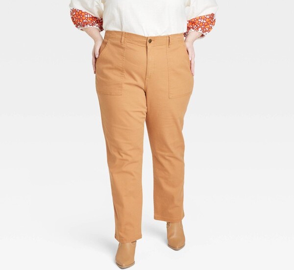 Women's Mid-Rise Casual Fit Cargo Pants - Knox Rose Light Brown XXL 