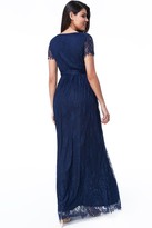 Thumbnail for your product : Goddiva Navy Scalloped Hem Lace Maxi Dress