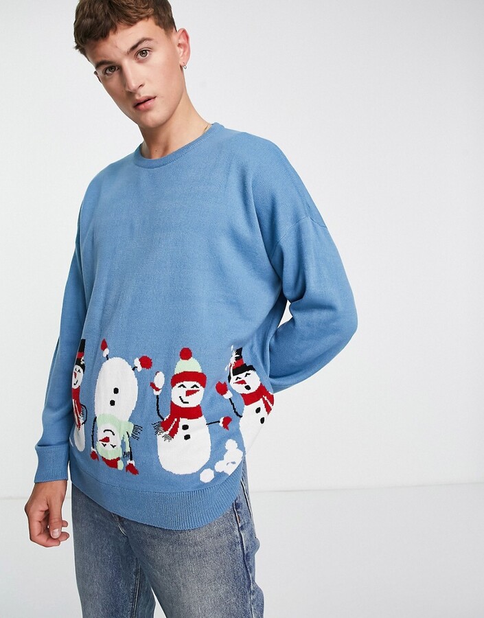 Threadbare oversized snowman print 