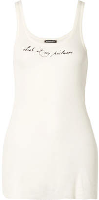 Ann Demeulemeester Printed Stretch-jersey Tank - White
