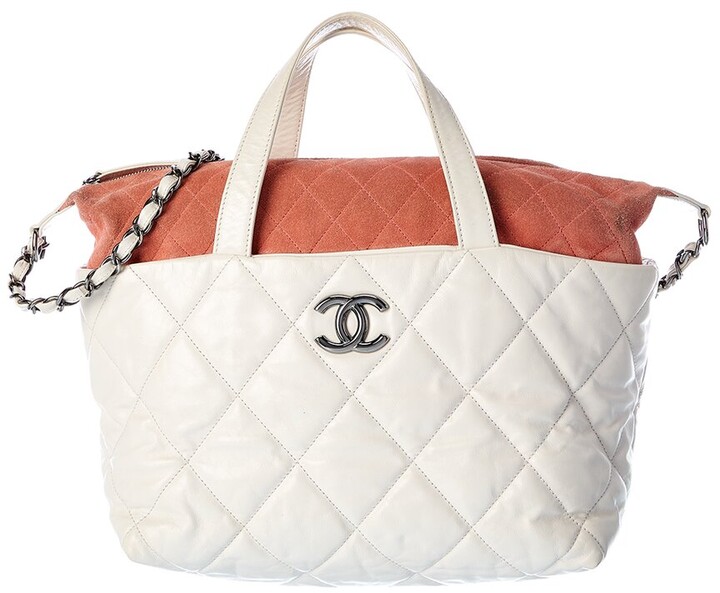 Chanel White Quilted Lambskin Leather Diana Bag (Authentic Pre-Owned) -  ShopStyle
