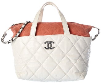 Chanel White Quilted Lambskin Leather Diana Bag (Authentic Pre