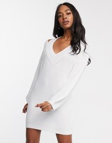 Thumbnail for your product : ASOS DESIGN cut out v neck jumper dress