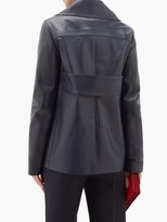 Thumbnail for your product : Valentino V-gold Leather Peacoat - Navy