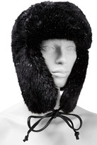 Thumbnail for your product : Eugenia Kim Owen Leather-trimmed Tinsel And Faux Fur Trapper Hat