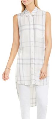 Two by VINCE CAMUTO High-Low Plaid Shirtdress
