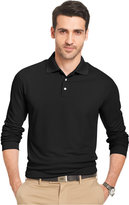 Thumbnail for your product : Van Heusen Essential Long-Sleeve Solid Grid Polo