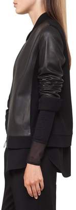 Akris Punto Detachable Hem Leather Bomber Jacket