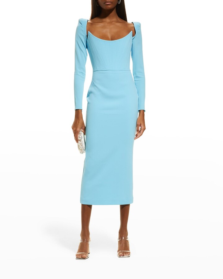 Blue Crepe Dress | Shop the world's ...