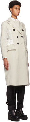 Sacai Off-White Wool & Nylon Coat