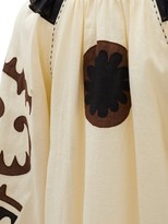 Thumbnail for your product : Vita Kin - Mombasa Embroidered Tie-neck Linen Dress - White Black