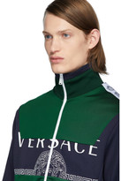 Thumbnail for your product : Versace Green and Navy Medusa Track Jacket