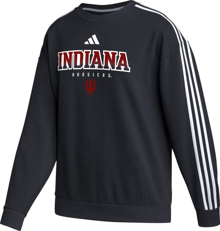 adidas Women's Indiana Hoosiers Black Oversize Pullover Fleece Hoodie, Small
