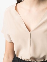 Thumbnail for your product : Alysi V-neck short-sleeve silk blouse