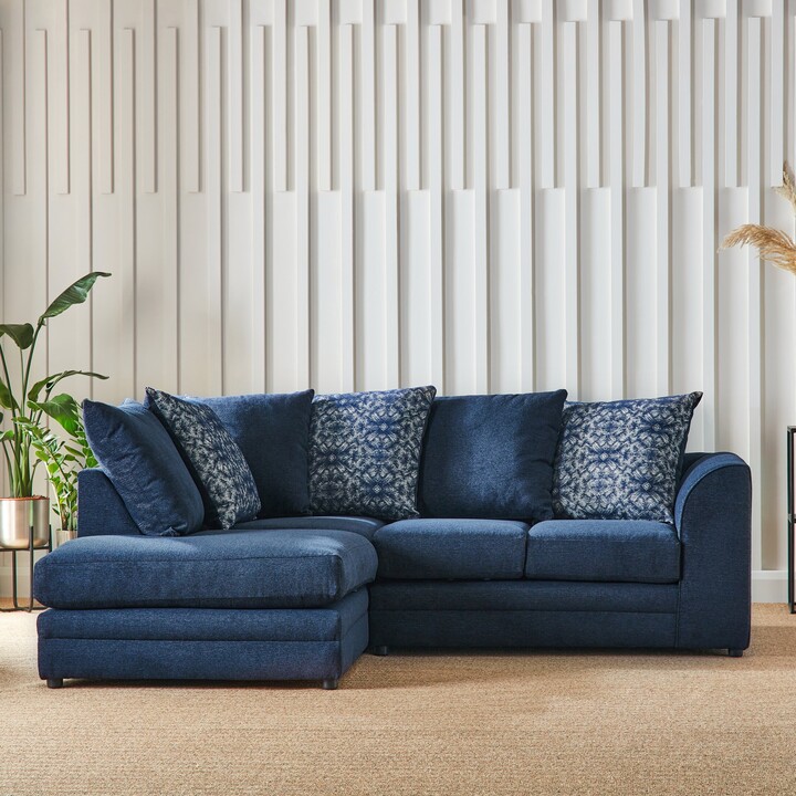 Dunelm Washington Chenille Combo Small Corner Sofa Navy ShopStyle