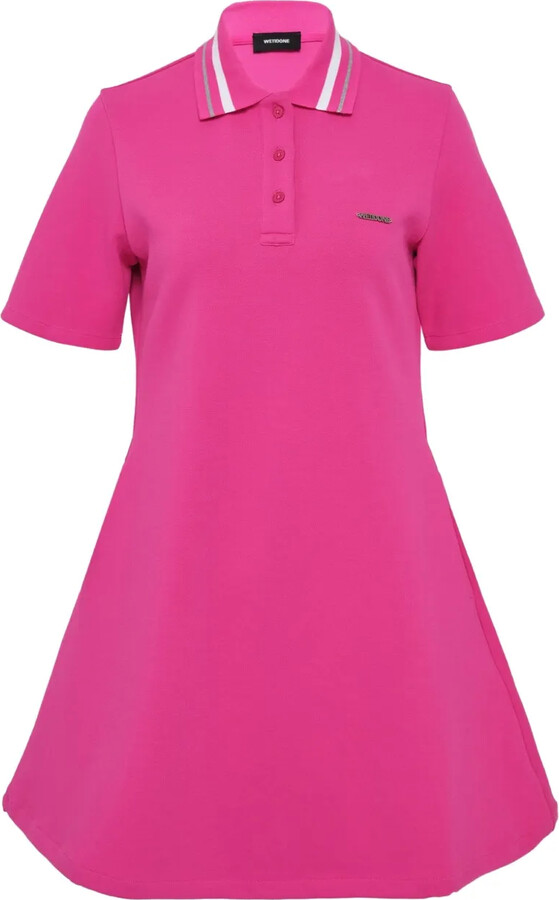 we11done Polo-Collar Mini Dress