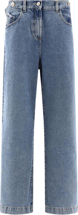 ATTICO Embroidered-Logo Straight-Leg Jeans