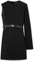 Helmut Lang - One-shoulder Belted Crepe Mini Dress - Black