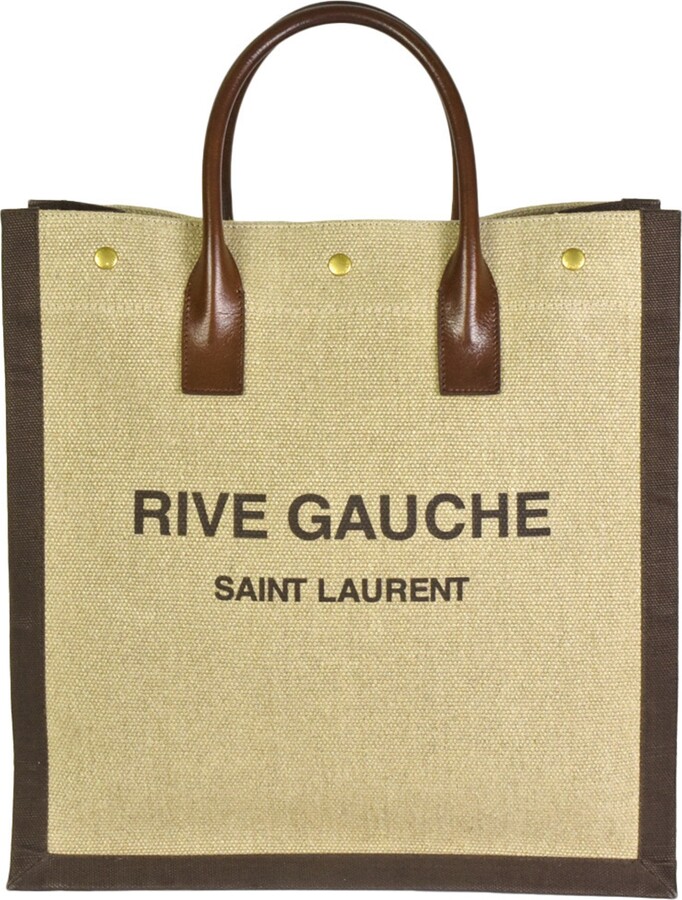 Saint Laurent Uptown Leather-trimmed Cotton-canvas Pouch - Brown -  ShopStyle Clutches