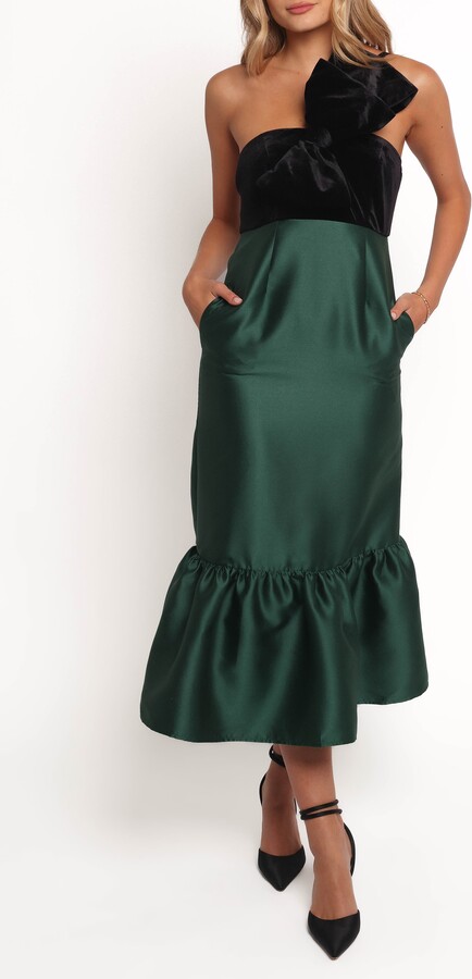 Petal & Pup Amelia One-Shoulder Velvet & Satin Dress