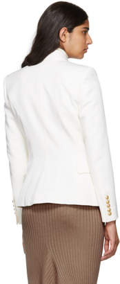 Balmain White Wool Six-Button Blazer