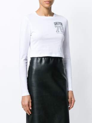 Calvin Klein Jeans cropped logo embroidered top