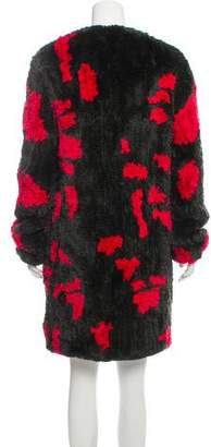 Thakoon Camo Fur Knit Coat w/ Tags
