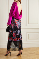 Thumbnail for your product : Taller Marmo Donyale Open-back Satin Blouse - Purple