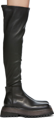 Marsèll Black Quadrarmato Lugged Tall Boots