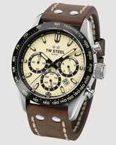Thumbnail for your product : TW Steel Men's Brown Analogue - Chrono Sport Retro Cream Dial Dark Brown Strap 46 mm - Size One Size at The Iconic