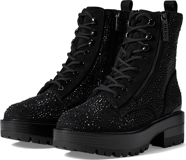 Guess Black Lace Up Boots | ShopStyle