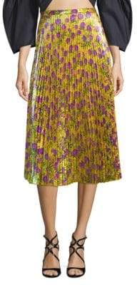 Delfi Collective Clara Floral Pleated Midi Skirt